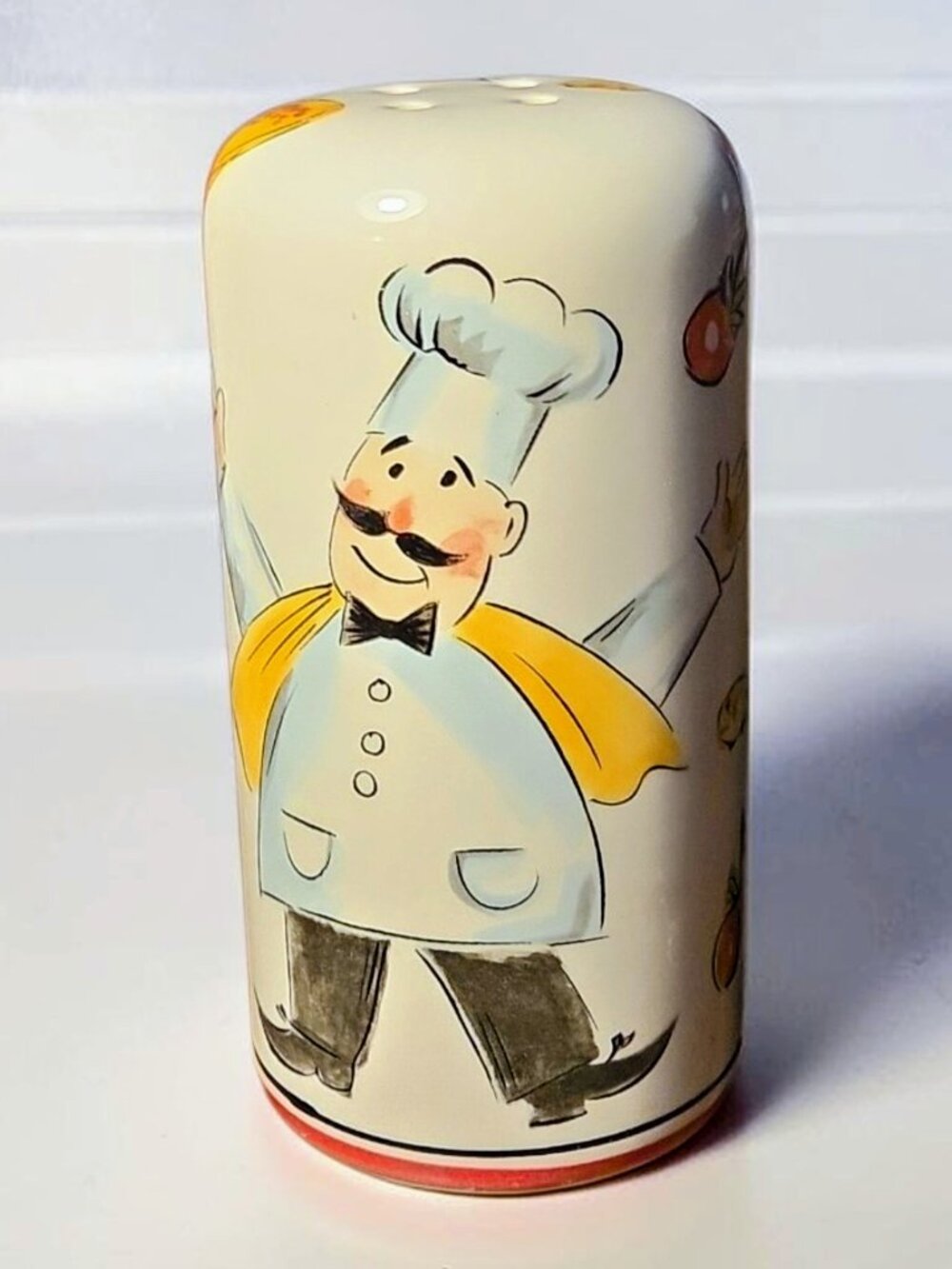 Vintage Ceramic Chef Parmesan Cheese Shaker- 3" x 6"